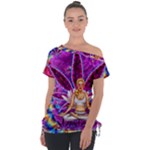 Psychedelic Meditation  CBDOilPrincess  71bfb2da-e92a-4d84-8ee3-468fa9cd04c2 Off Shoulder Tie-Up Tee