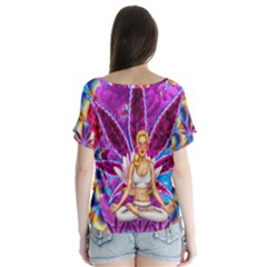 V-Neck Flutter Sleeve Top 