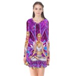 Psychedelic Meditation  CBDOilPrincess  71bfb2da-e92a-4d84-8ee3-468fa9cd04c2 Long Sleeve V-neck Flare Dress