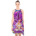 Psychedelic Meditation  CBDOilPrincess  71bfb2da-e92a-4d84-8ee3-468fa9cd04c2 Halter Collar Waist Tie Chiffon Dress