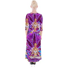 Quarter Sleeve Wrap Maxi Dress 