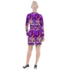 Button Long Sleeve Dress 