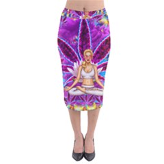 Velvet Midi Pencil Skirt 