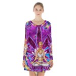 Psychedelic Meditation  CBDOilPrincess  71bfb2da-e92a-4d84-8ee3-468fa9cd04c2 Long Sleeve Velvet V-neck Dress