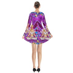 Long Sleeve Velvet V-neck Dress 