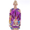 Velvet Long Sleeve Shoulder Cutout Dress 
