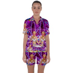 Satin Short Sleeve Pajamas Set 