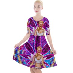 Quarter Sleeve A-Line Dress 