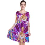 Psychedelic Meditation  CBDOilPrincess  71bfb2da-e92a-4d84-8ee3-468fa9cd04c2 Quarter Sleeve Waist Band Dress