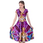 Psychedelic Meditation  CBDOilPrincess  71bfb2da-e92a-4d84-8ee3-468fa9cd04c2 Cap Sleeve Wrap Front Dress