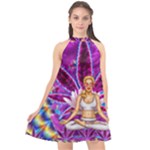 Psychedelic Meditation  CBDOilPrincess  71bfb2da-e92a-4d84-8ee3-468fa9cd04c2 Halter Neckline Chiffon Dress 