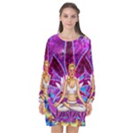 Psychedelic Meditation  CBDOilPrincess  71bfb2da-e92a-4d84-8ee3-468fa9cd04c2 Long Sleeve Chiffon Shift Dress 
