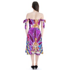 Shoulder Tie Bardot Midi Dress 