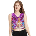 Psychedelic Meditation  CBDOilPrincess  71bfb2da-e92a-4d84-8ee3-468fa9cd04c2 V-Neck Cropped Tank Top