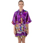 Psychedelic Meditation  CBDOilPrincess  71bfb2da-e92a-4d84-8ee3-468fa9cd04c2 Half Sleeve Satin Kimono 