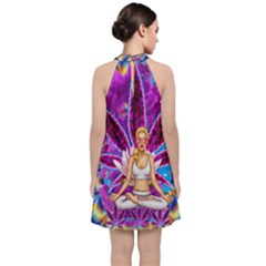 Velvet Halter Neckline Dress  
