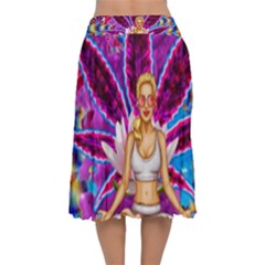 Velvet Flared Midi Skirt 