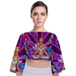 Psychedelic Meditation  CBDOilPrincess  71bfb2da-e92a-4d84-8ee3-468fa9cd04c2 Tie Back Butterfly Sleeve Chiffon Top