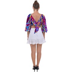 Tie Back Butterfly Sleeve Chiffon Top 