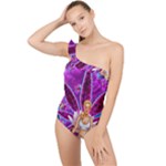 Psychedelic Meditation  CBDOilPrincess  71bfb2da-e92a-4d84-8ee3-468fa9cd04c2 Frilly One Shoulder Swimsuit