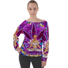 Off Shoulder Long Sleeve Velour Top 