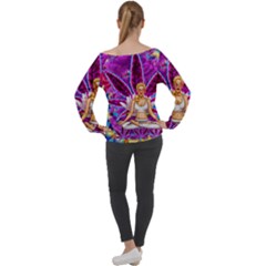 Off Shoulder Long Sleeve Velour Top 
