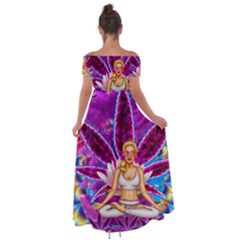 Off Shoulder Open Front Chiffon Dress 