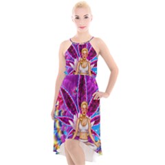High-Low Halter Chiffon Dress  