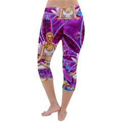 Lightweight Velour Capri Yoga Leggings 