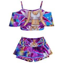 Kids  Off Shoulder Skirt Bikini 