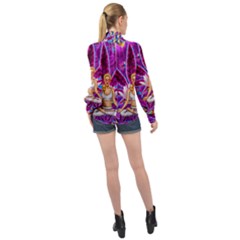 High Neck Long Sleeve Chiffon Top 