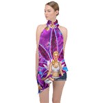 Psychedelic Meditation  CBDOilPrincess  71bfb2da-e92a-4d84-8ee3-468fa9cd04c2 Halter Asymmetric Satin Top
