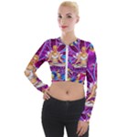 Psychedelic Meditation  CBDOilPrincess  71bfb2da-e92a-4d84-8ee3-468fa9cd04c2 Long Sleeve Cropped Velvet Jacket