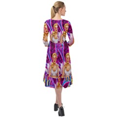 Ruffle End Midi Chiffon Dress 