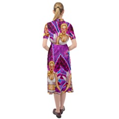 Keyhole Neckline Chiffon Dress 