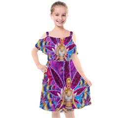 Kids  Cut Out Shoulders Chiffon Dress 