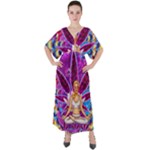 Psychedelic Meditation  CBDOilPrincess  71bfb2da-e92a-4d84-8ee3-468fa9cd04c2 V-Neck Boho Style Maxi Dress