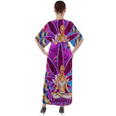 V-Neck Boho Style Maxi Dress 
