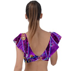 Plunge Frill Sleeve Bikini Top 