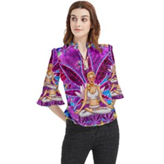 Loose Horn Sleeve Chiffon Blouse 