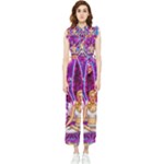 Psychedelic Meditation  CBDOilPrincess  71bfb2da-e92a-4d84-8ee3-468fa9cd04c2 Women s Frill Top Jumpsuit