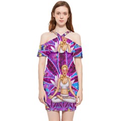 Shoulder Frill Bodycon Summer Dress 