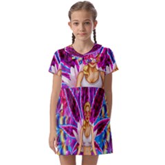 Kids  Asymmetric Collar Dress 