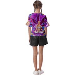 Kids  V-Neck Horn Sleeve Blouse 
