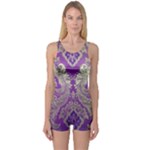Purple & Gold  CBDOilPrincess E70d1a7c-502f-48a3-839e-eea25bfe4633 One Piece Boyleg Swimsuit