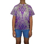 Purple & Gold  CBDOilPrincess E70d1a7c-502f-48a3-839e-eea25bfe4633 Kids  Short Sleeve Swimwear