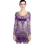 Purple & Gold  CBDOilPrincess E70d1a7c-502f-48a3-839e-eea25bfe4633 Long Sleeve Bodycon Dress