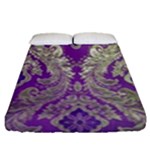 Purple & Gold  CBDOilPrincess E70d1a7c-502f-48a3-839e-eea25bfe4633 Fitted Sheet (Queen Size)