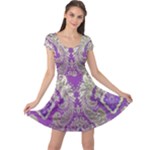 Purple & Gold  CBDOilPrincess E70d1a7c-502f-48a3-839e-eea25bfe4633 Cap Sleeve Dress