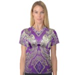 Purple & Gold  CBDOilPrincess E70d1a7c-502f-48a3-839e-eea25bfe4633 V-Neck Sport Mesh Tee